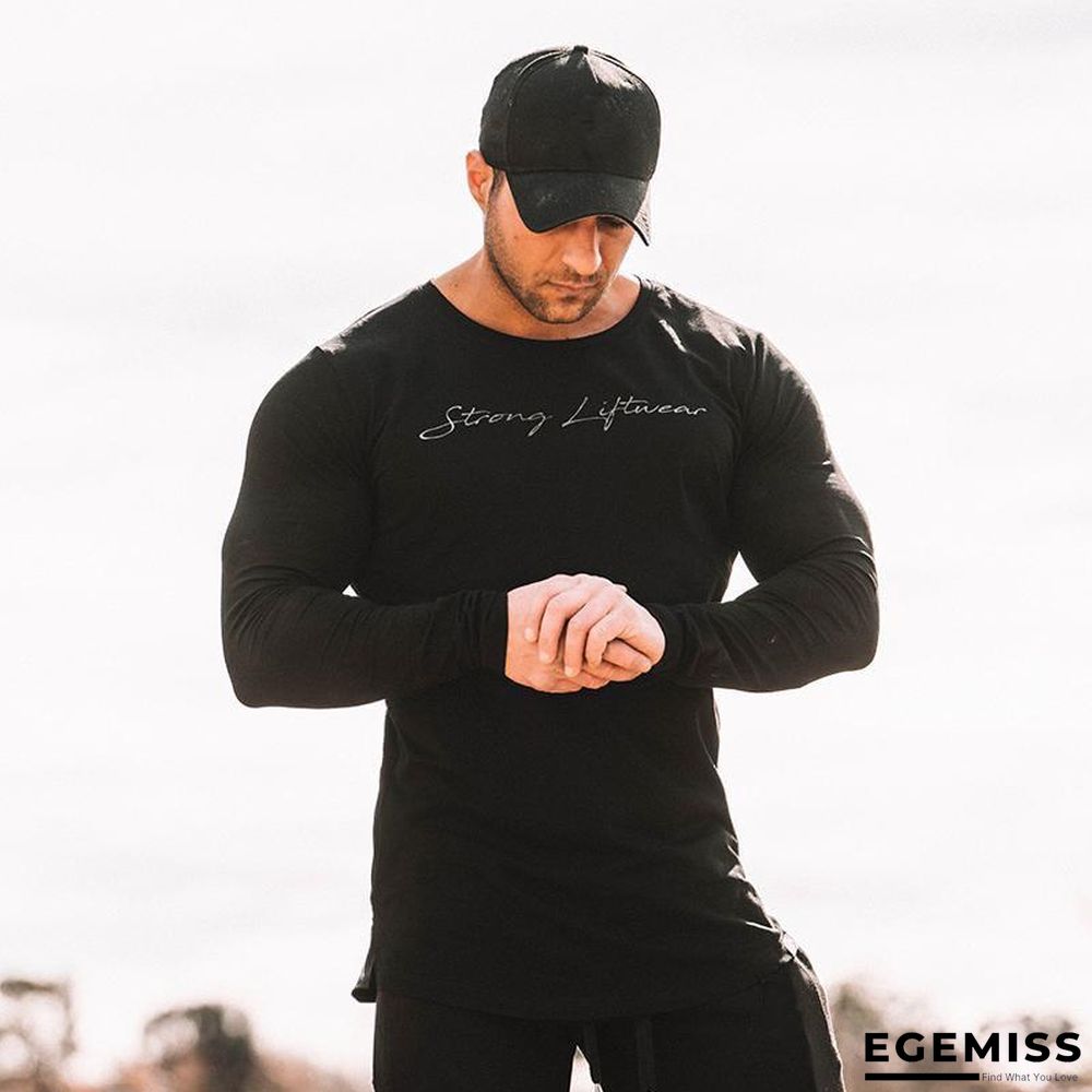 Men High-elasticity Sporting T-shirt Men long Sleeve Fitness T shirt Men's solid gyms Bodybuilding T-shirt Tee | EGEMISS