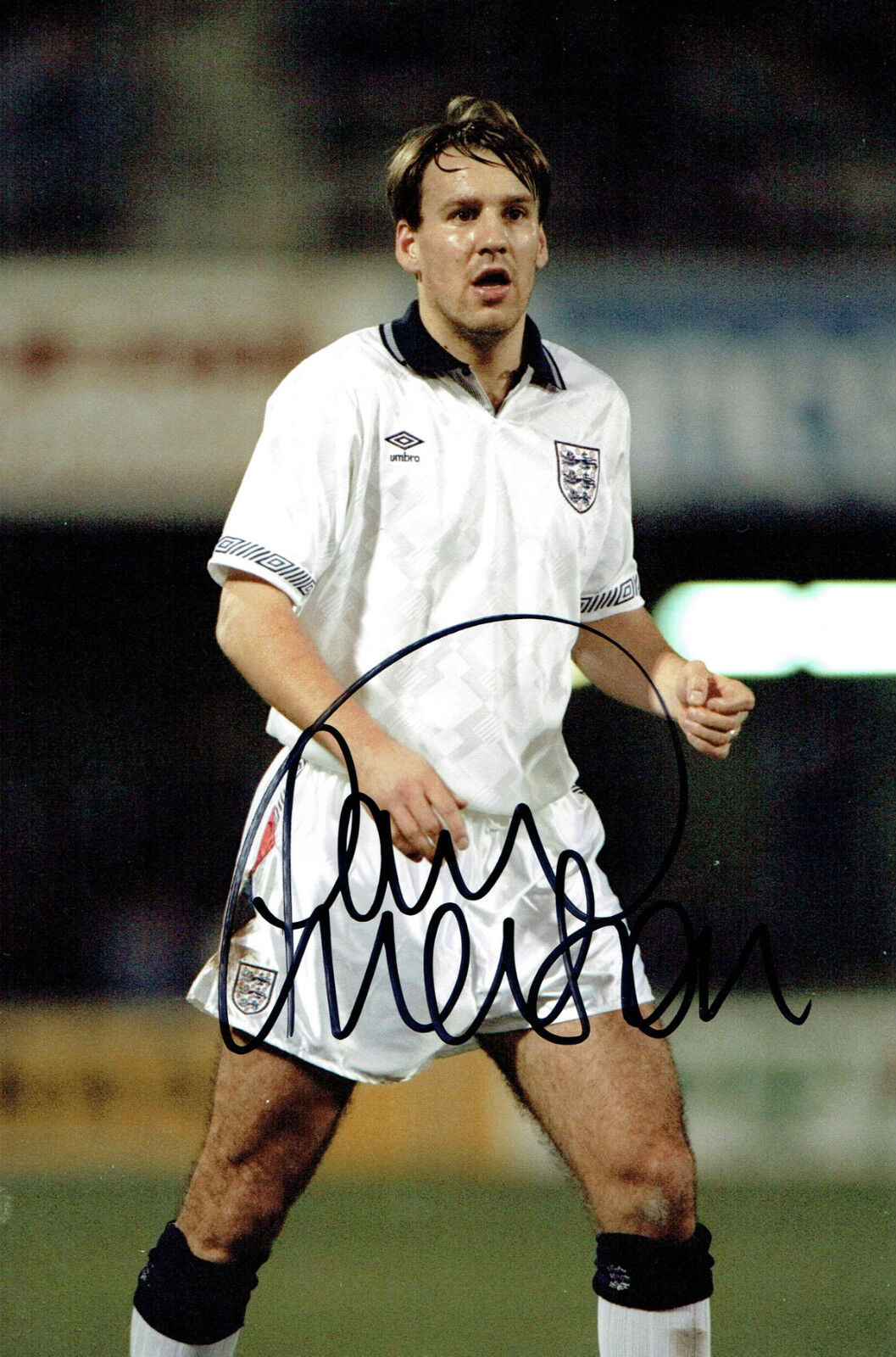 Paul MERSON SIGNED Autograph 12x8 Photo Poster painting England Football Great AFTAL COA