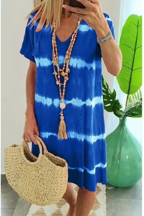 Womens Summer Tie Dye Midi Dress