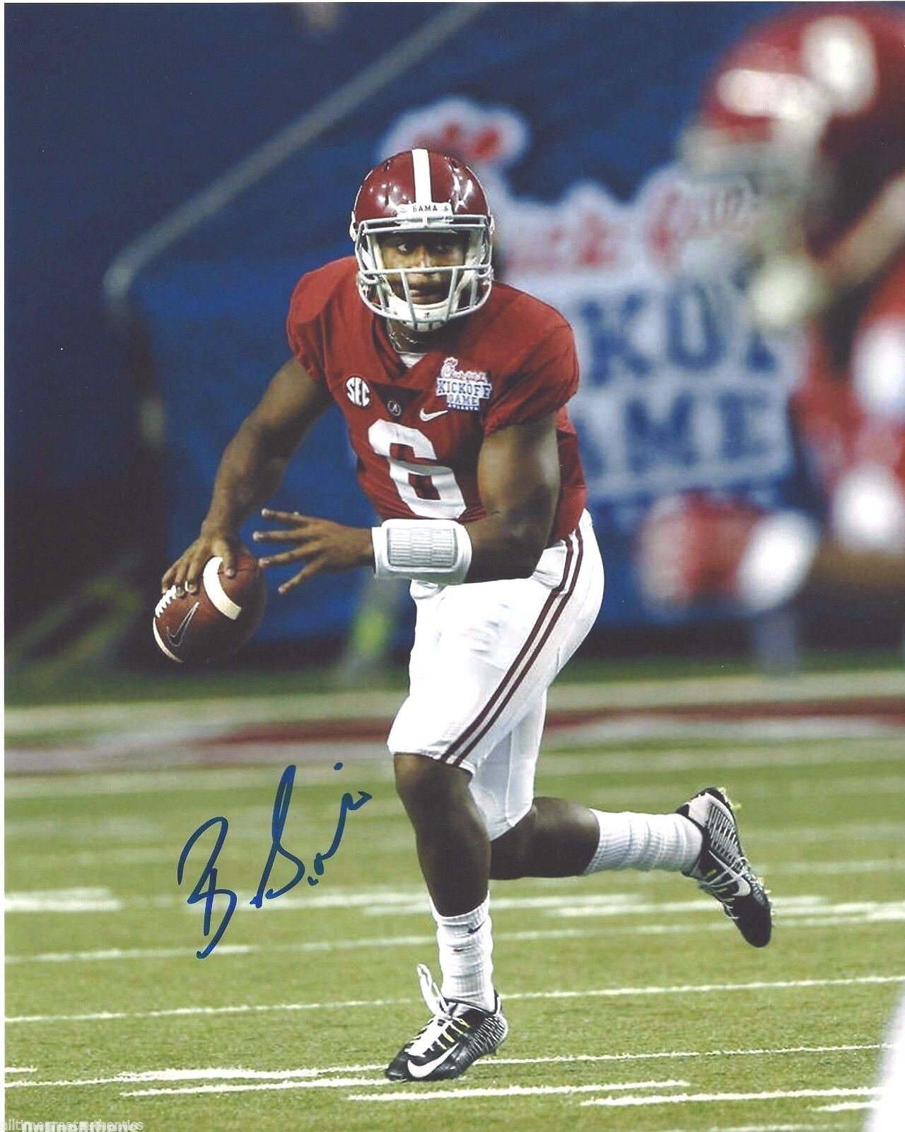 ALABAMA CRIMSON TIDE BLAKE SIMS HAND SIGNED 8X10 Photo Poster painting W/COA 2015 NFL DRAFT