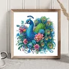 Paon et fleurs-partiel spécial diamant peinture-30 * 30cm