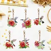 >SALE<6PCS Double Sided Special Shape Diamond Painting Keychain (Hummingbird Flower)