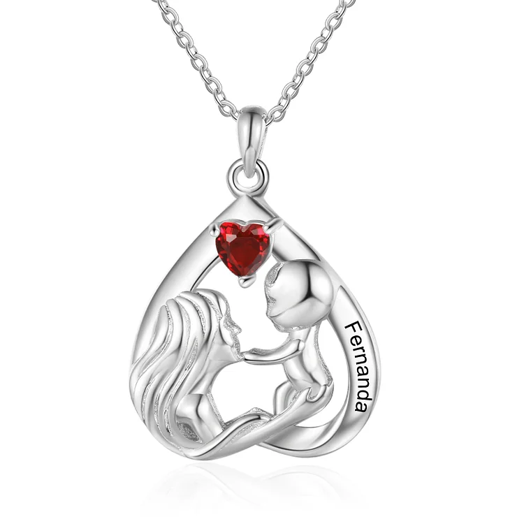 Mother Hold Child Necklace Birthstone Necklace for Her