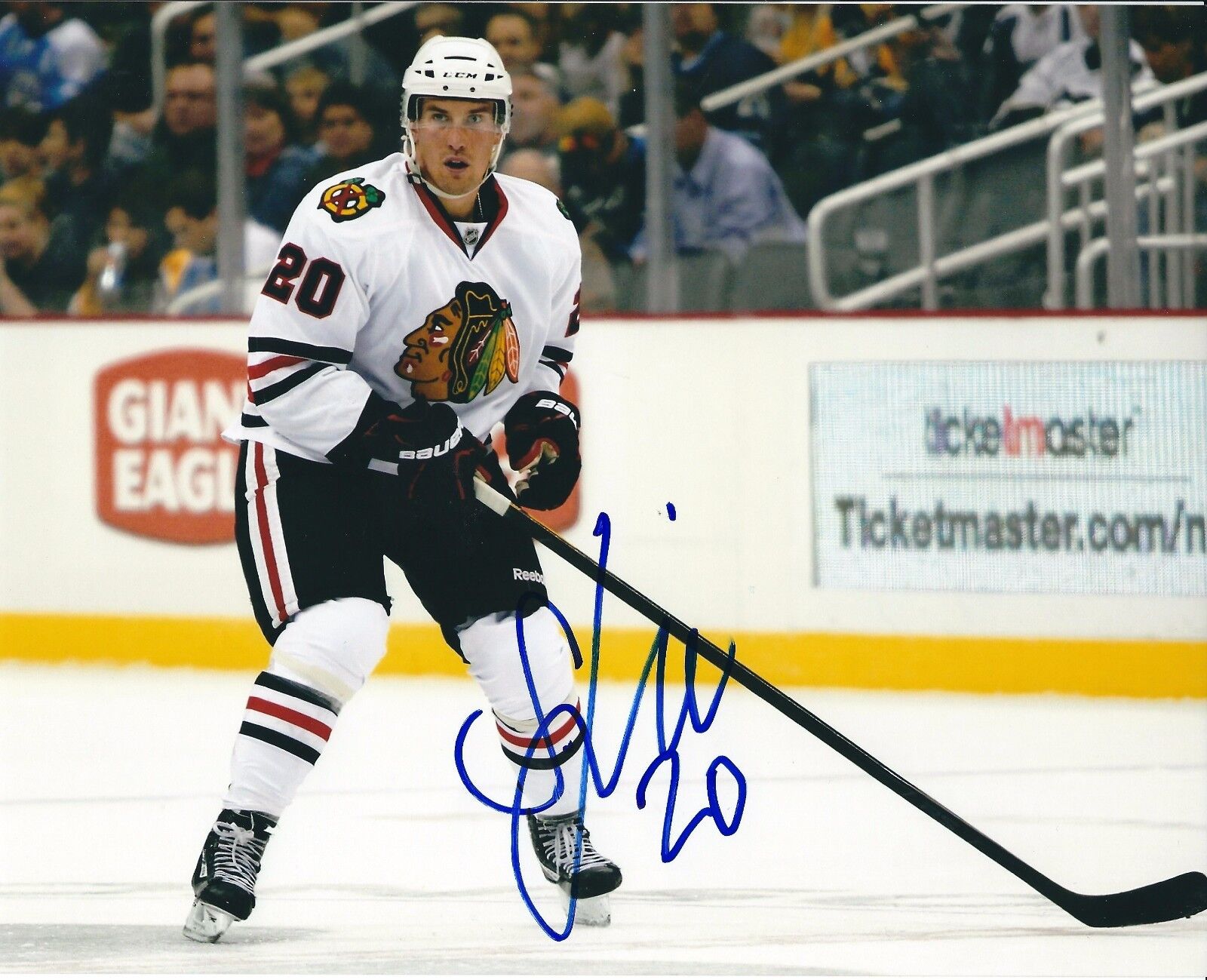 Signed 8x10 SAMI LEPISTO Chicago Blackhawks Autographed Photo Poster painting - COA