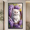 Diamond Painting - Full Round Drill - Cat and Flowers(Canvas|40*70cm)
