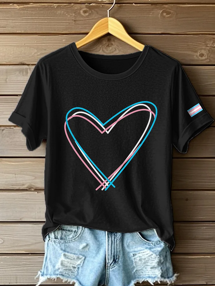 Trans-Flagge inspiriertes Print-T-Shirt