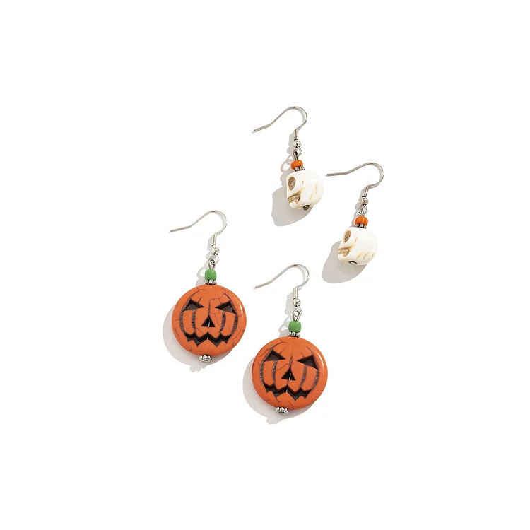 Halloween Pumpkin Rhinestone Earrings