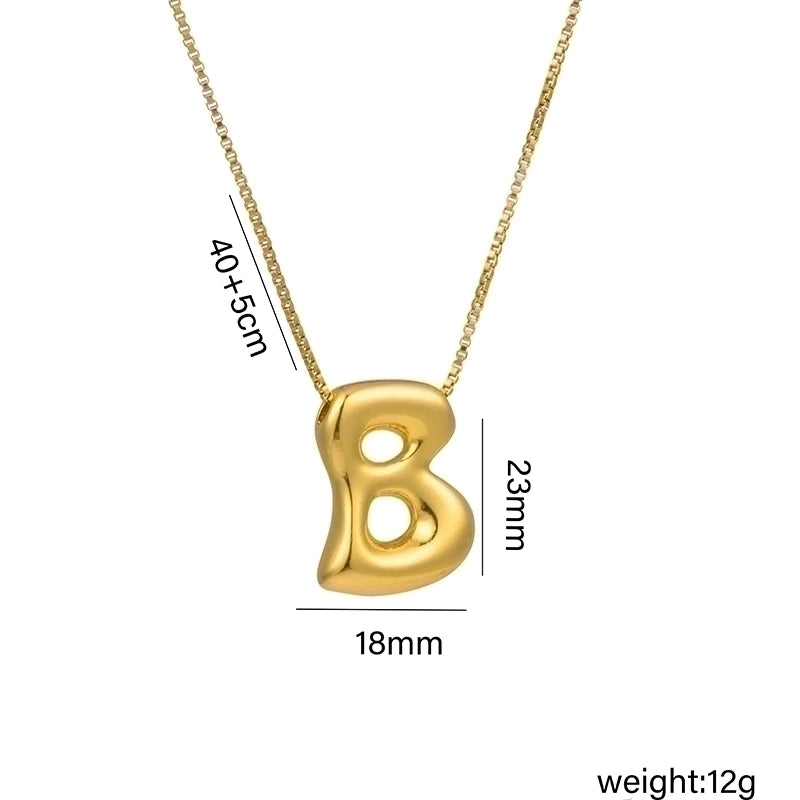 Hip-Hop Minimalist Letter Titanium Steel 18K Gold Plated Plating Pendant Necklace