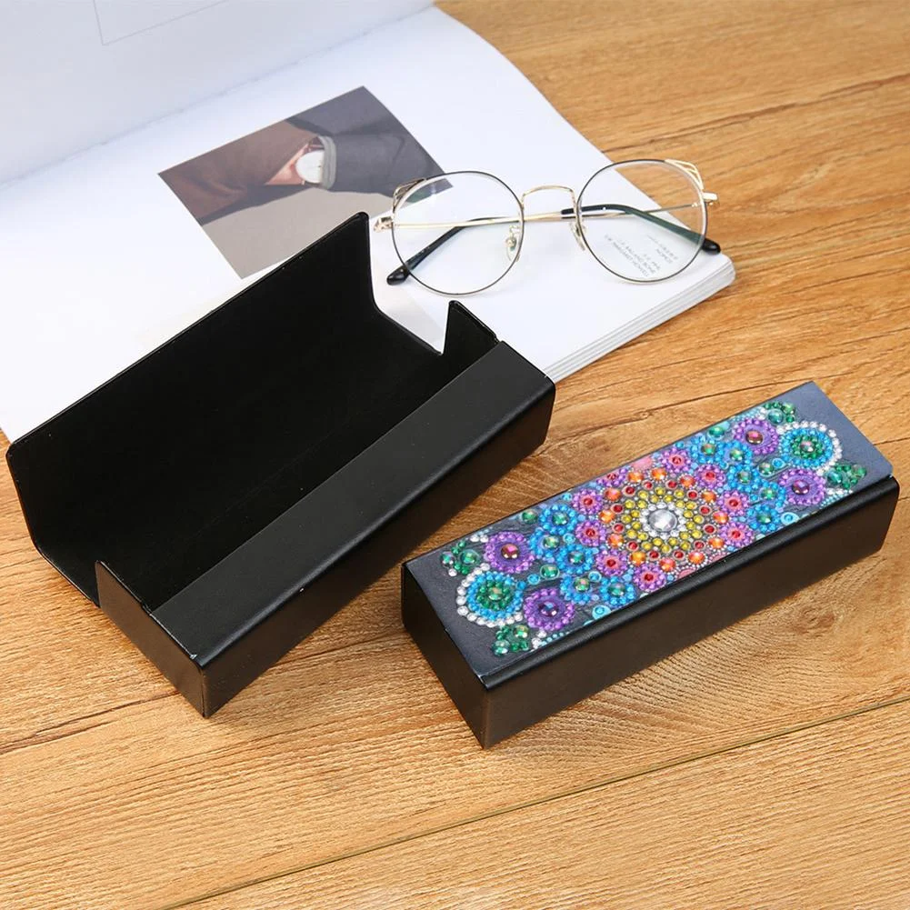 DIY Diamond Painting Leather Eye Glasses Box Travel Sunglasses Storage Case