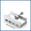 Under-desk Bracket Expansion Dock USB3.0 Multi-Function Splitter Snap-on Typec Expander With Power Port Card Reader