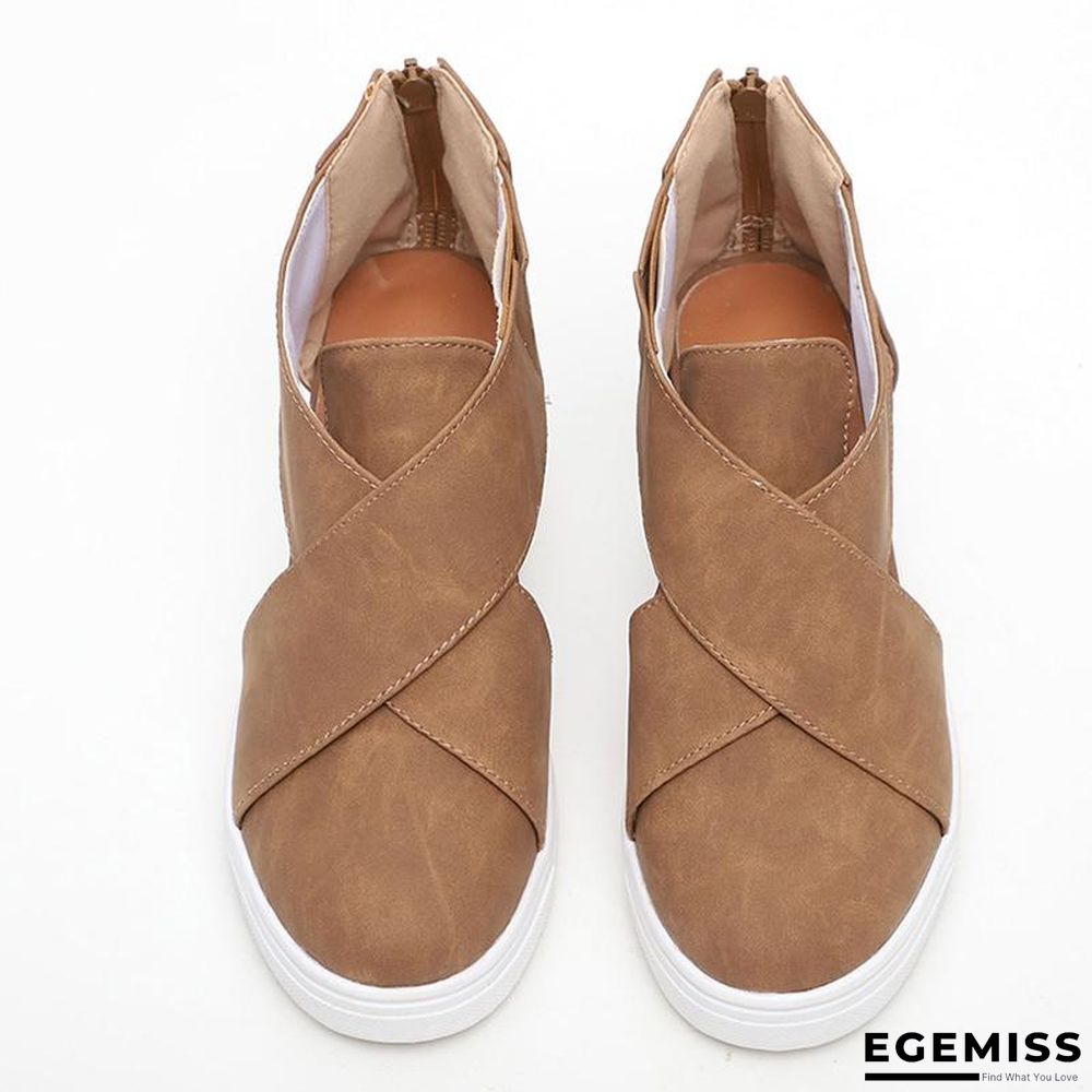 Women Solid High Flats wedges Heel Height Increasing Chunky Platform Vulcanized Sneakers Shoes | EGEMISS