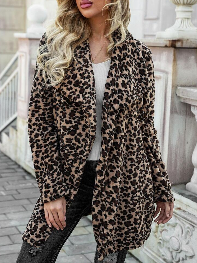 Vintage Casual Leopard Elegant Loosen Cardigan S159- Fabulory