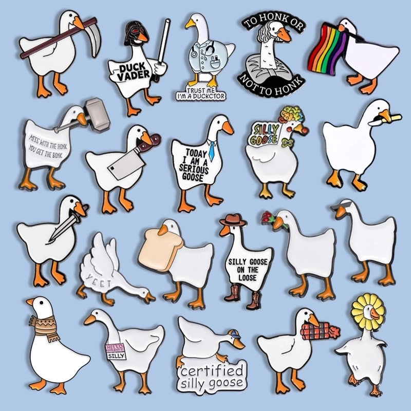 Cartoon Style Cute Pin Duck Zinc Alloy Stoving Varnish Plating Unisex Brooches