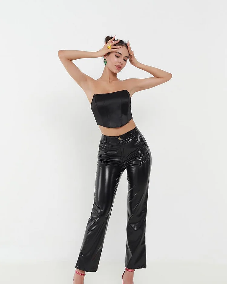 Rag & Bone Casey Faux Leather Crop Pant in Black – CoatTails