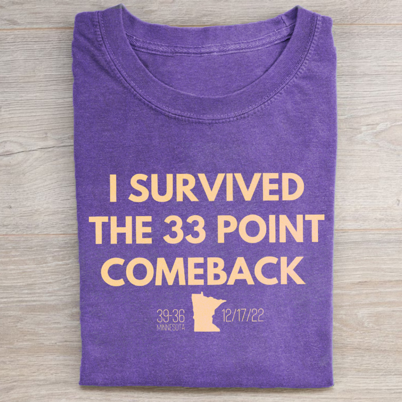 I survived the 33 point comeback football shirt