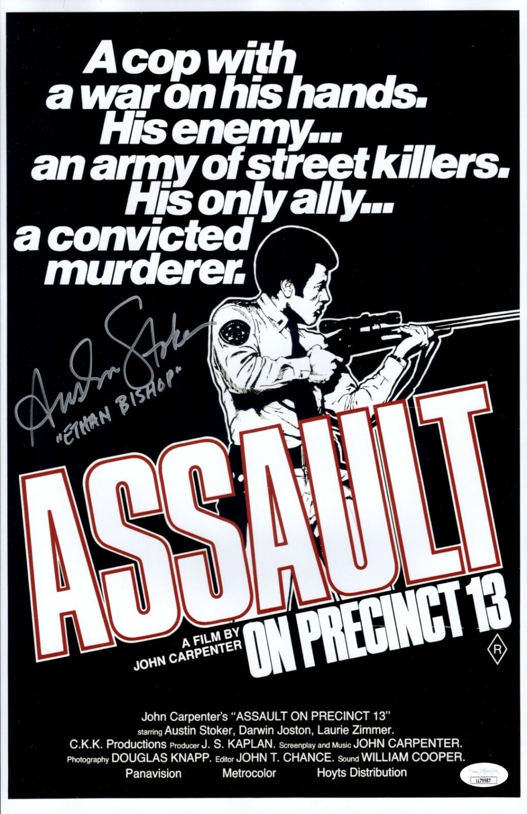 AUSTIN STOKER Signed ASSAULT ON PRECINCT 13 Photo Poster painting 11x17 Autograph JSA COA Cert