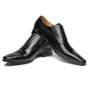 Handmade Mens Leather Oxford Dress Shoes-Leather Sole
