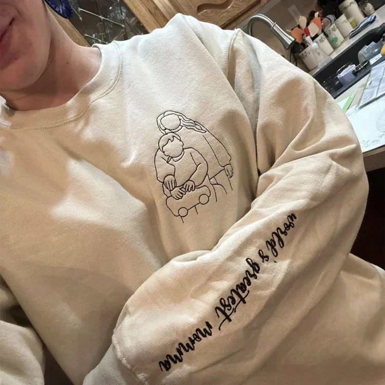 TOSCUSTOM™ Custom Mama Outline Portrait Sweatshirts From Photo Mothers Day Gift
