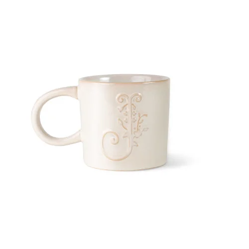 Ivory Script Initial Coffee/Tea Mug