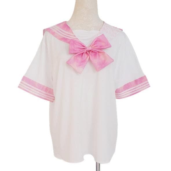 Plus Size Pink Sakura Sailor Seifuku Top SP151673