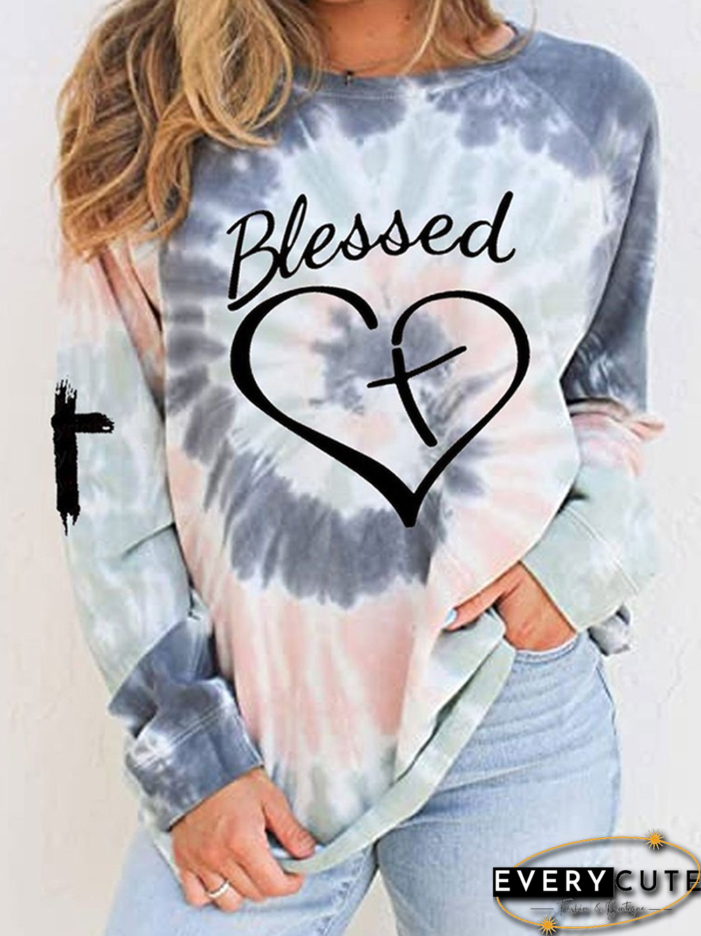 Casual Long Sleeve Crew Neck Letter Sweatshirts