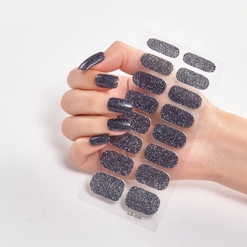 Churchf For Nails Nail Art Stickers 2020 Minimalist Design Glitter Series Powder Sequins Women Salon Self Adhesive Nail Sticker
