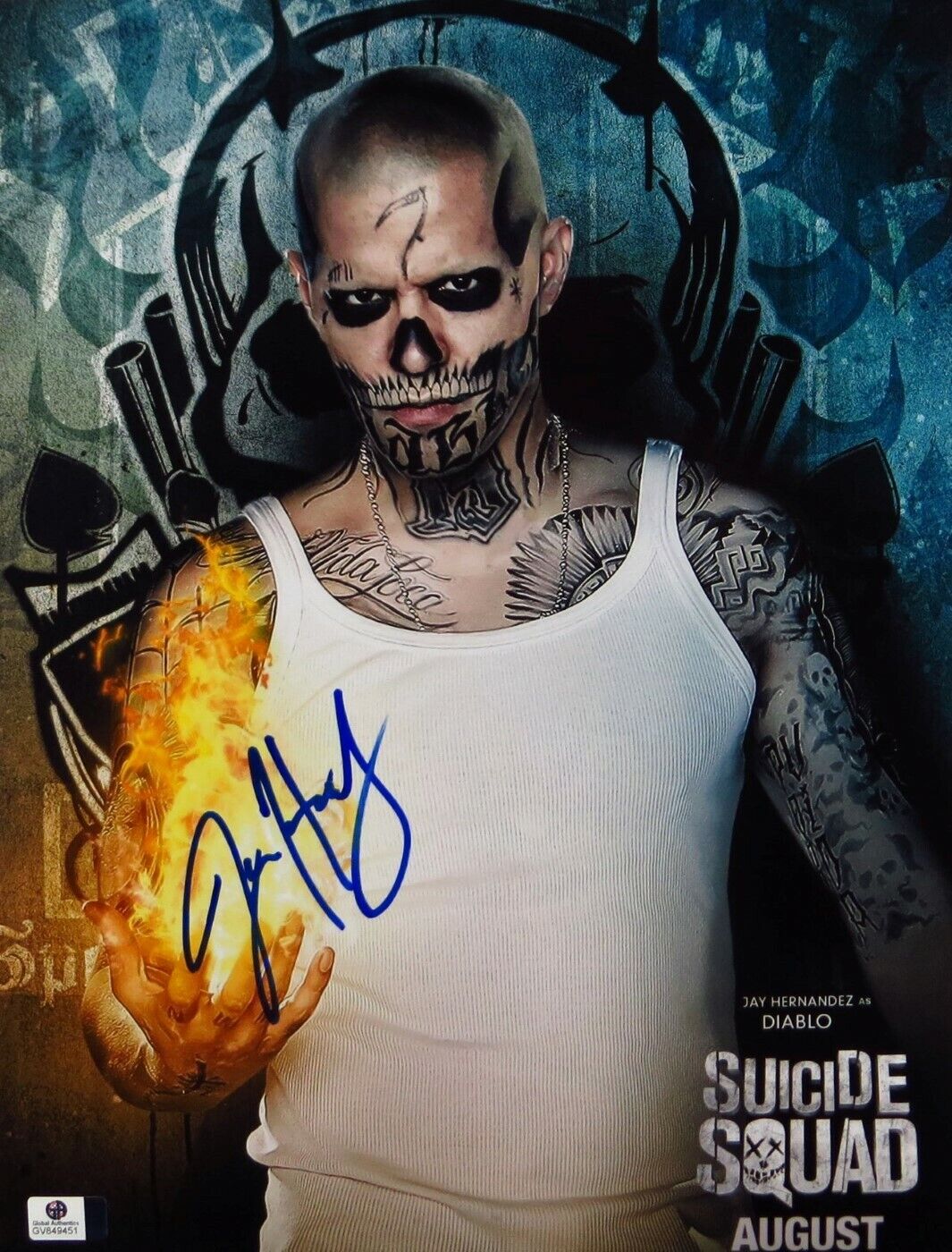 Jay Hernandez Signed Autographed 11X14 Photo Poster painting Suicide Squad Diablo GV849451