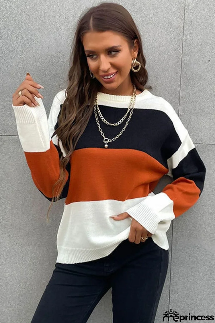 Longing For Fall Color Block Sweater