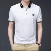 Business casual embroidered lapel polo shirt