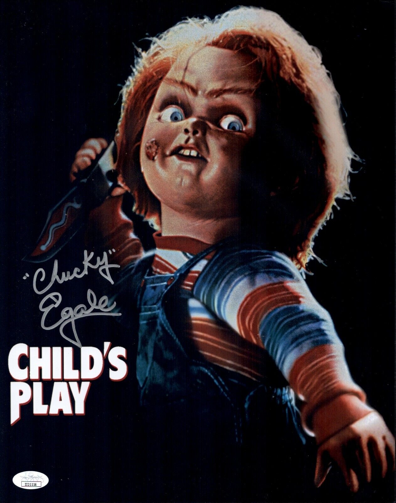 ED GALE Chucky Signed 11x14 Photo Poster painting Child's Play In Person Autograph JSA COA Cert