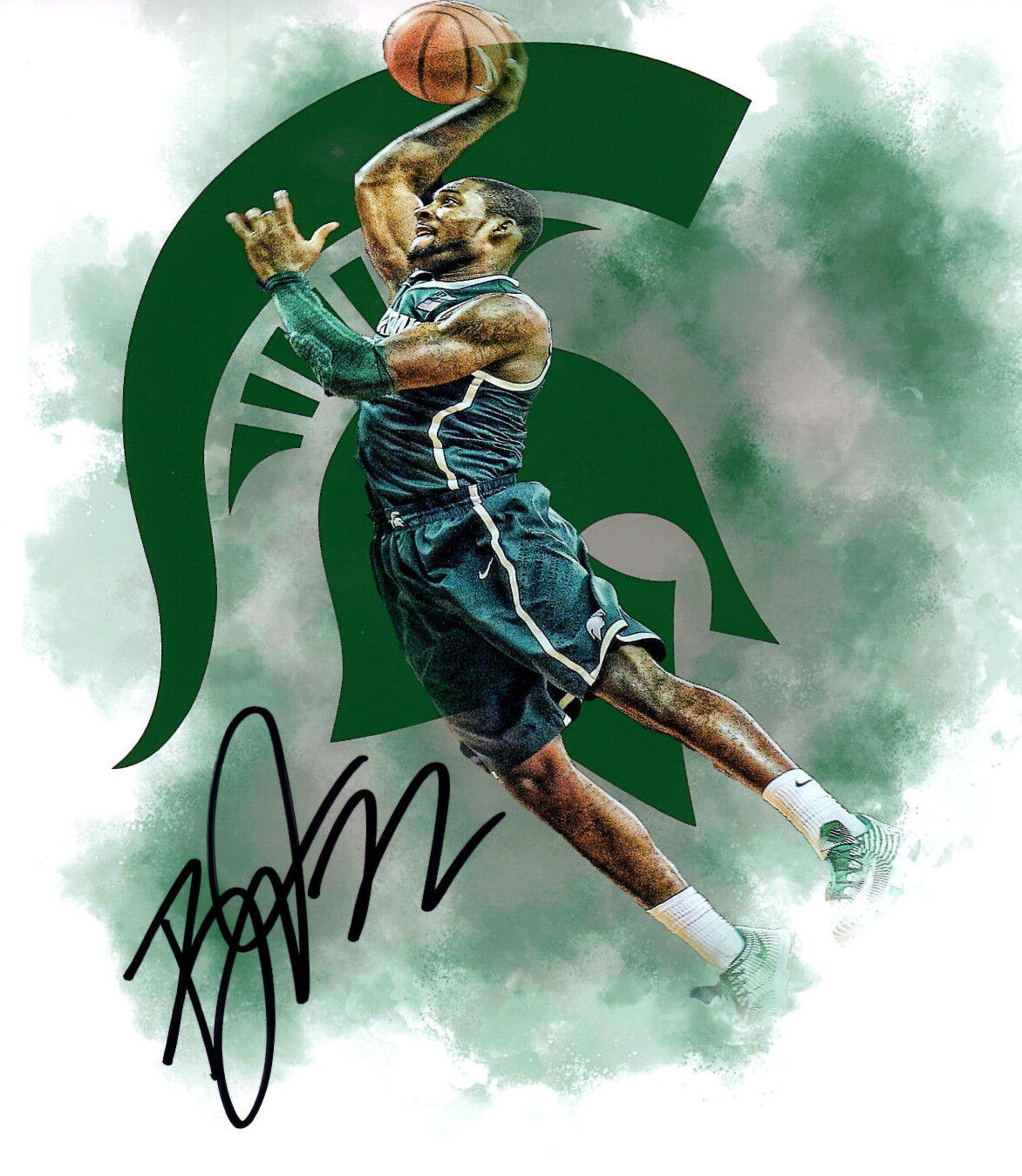 Branden Dawson Michigan State Spartans hand autographed signed 8x10 Photo Poster painting edit