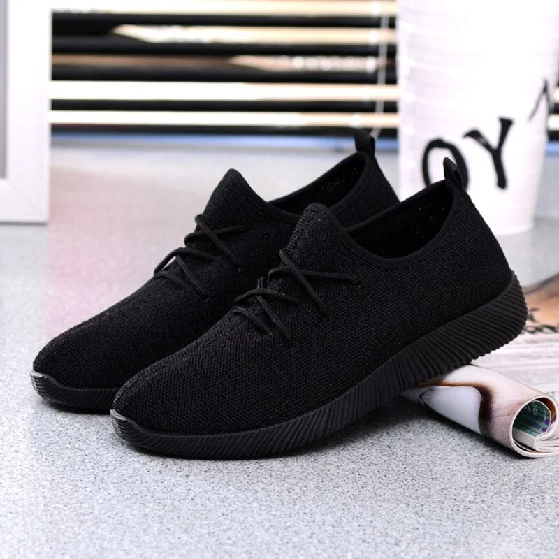 2019 Shoes Women Sneakers Casual Shoes Black Net Shoes Slip On Flats Female Chaussures Femme Zapatos De Mujer