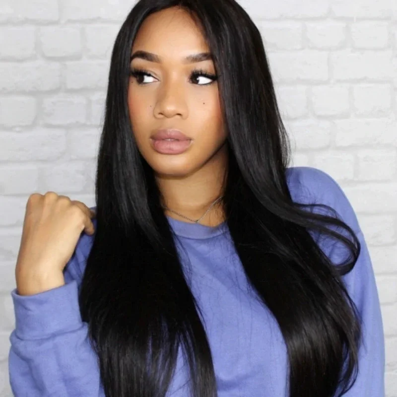 Black Long Straight Hair Fashion Chemical Fiber Headgear Female | IFYHOME