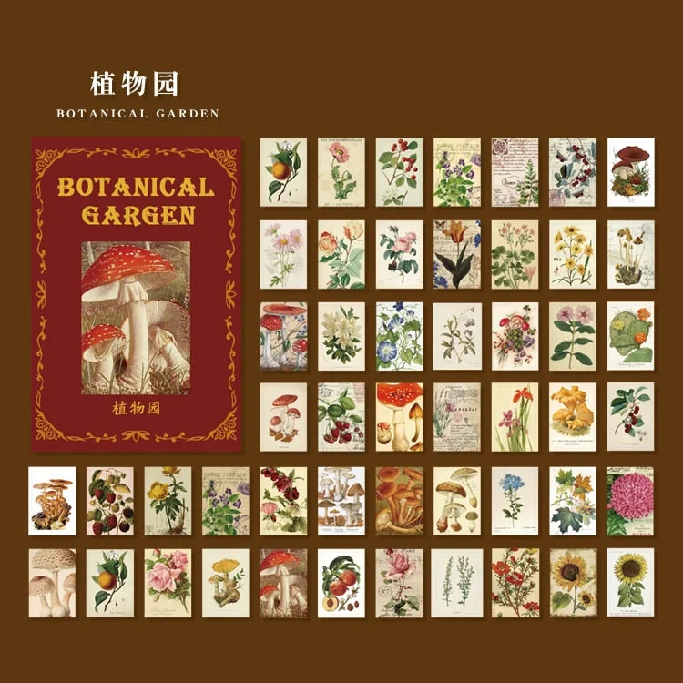 50pcs/lot Botanical garden Letter Mini book Material Paper Junk Journal Planner Scrapbooking Vintage Decorative DIY Craft Paper