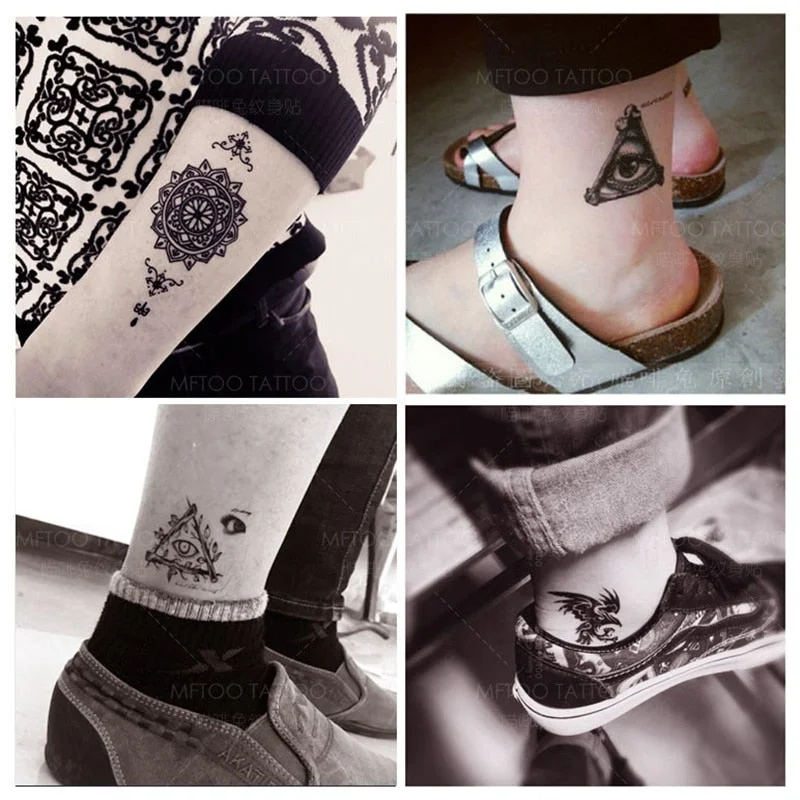 50pcs Tattoo Stickers Waterproof Women Lasting Korea Simulation Arm Nnkle Male Personality Totem Tattoo Dtickers Dark