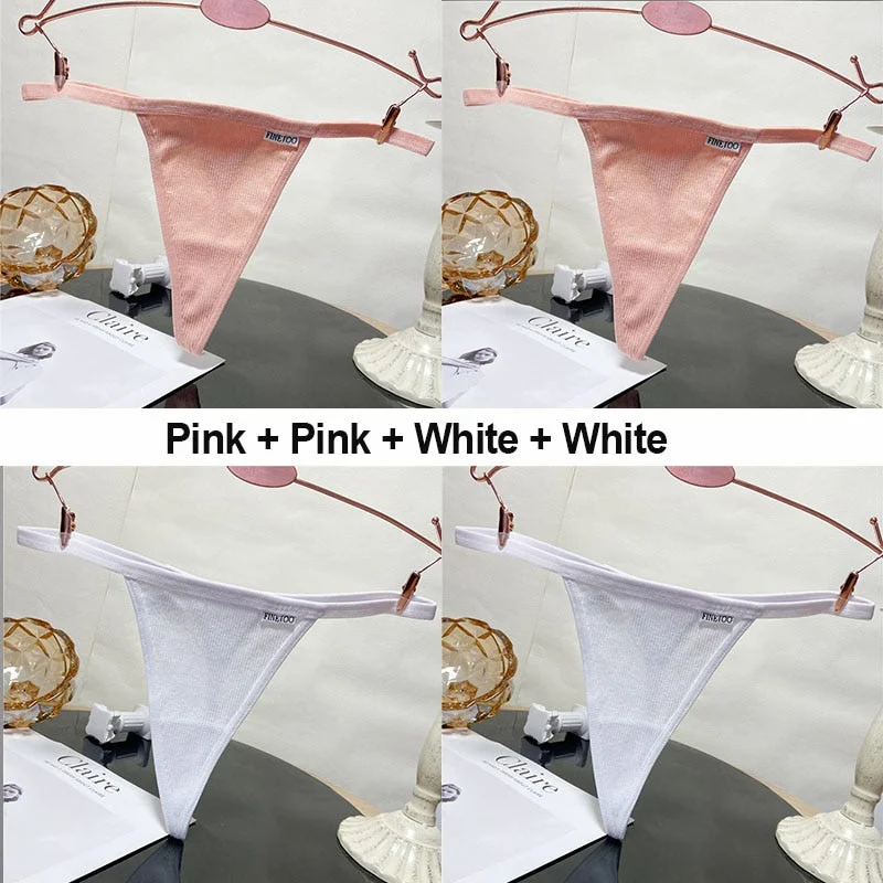4PCS/Set Sexy G-String Women's Panties Cotton Underwear Lingerie for Female Underpants T-Back Panties Briefs Thong Intimates