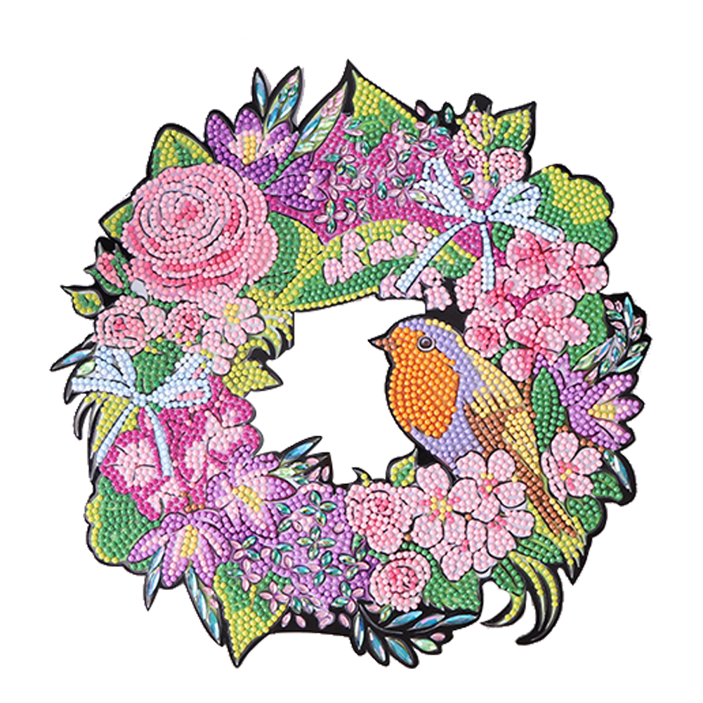 

Pink Flower Wreath - 5D DIY Craft Decoration - 30*30CM, 501 Original