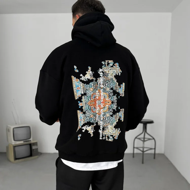 Fashionable Street Ethnic Design Casual Oversized Hoodie