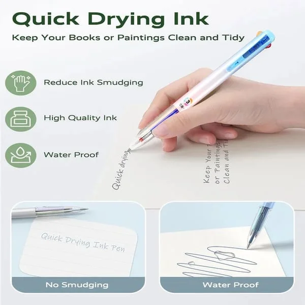 6 PCS Multicolor Pen, 4-in-1 18 Colors