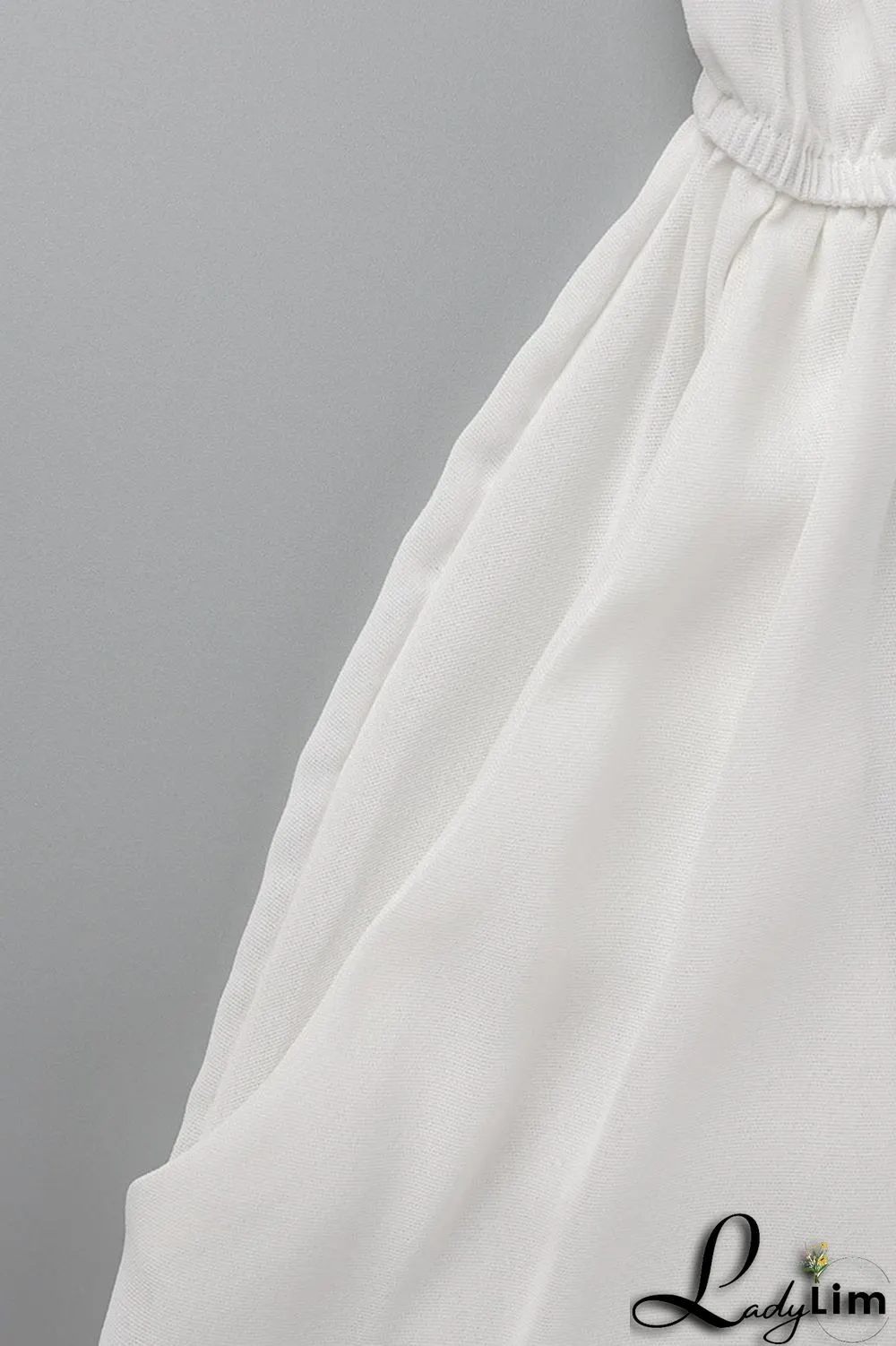 White Casual Solid Patchwork Strapless Straight Jumpsuits