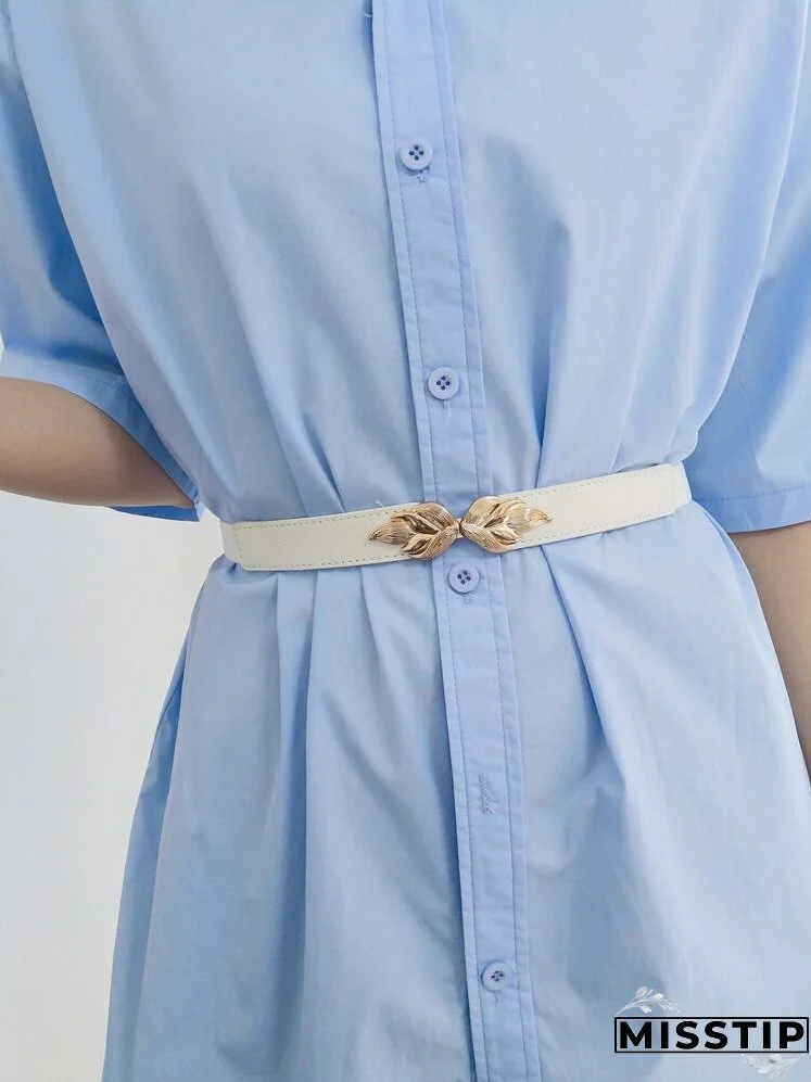 Gold Buckle Elastic Belt