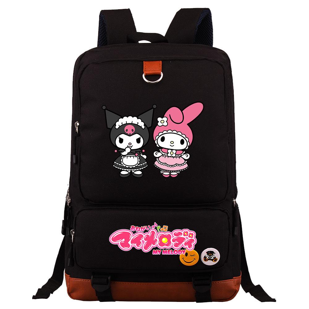 Mayoulove Kuromi Backpack Lightweight Design with Multiple Pockets for School and Outdoor Activities-Mayoulove