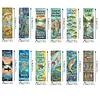 12 pi&egrave;ces de p&ecirc;che DIY kits sp&eacute;ciaux de marque-pages en forme de diamant avec des pompons kits d&rsquo;art en diamant et signets en strass kits de marque-pages pour adultes lisant des cadeaux pour les amoureux des livres