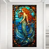 Diamond Painting -DIY Round Drill Stained Glass Mermaid(40x70cm)
