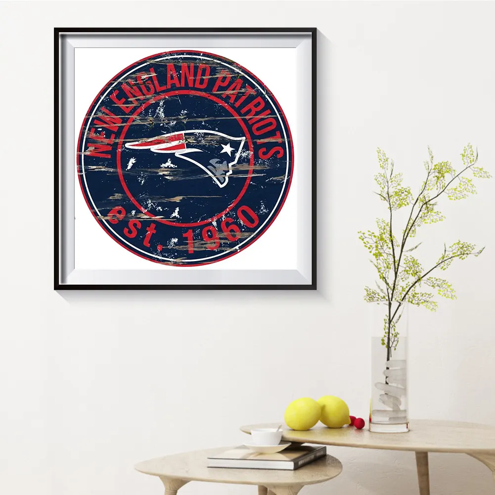 Full Round Diamond Painting 30*30cm - New England Patriots Football Team