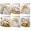 6pcs Lovely Pattern DIY Diamond Painting Greeting Card Set with Envelope Diamond Painting Daily Wishing Cards for Birthdays Thanksgiving & Special Occasion