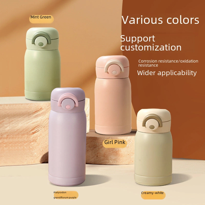 High-looking 304 Stainless Steel Vacuum Cup Simple Mini Pocket Cup Bounce Cup Portable Children Drinking Cup