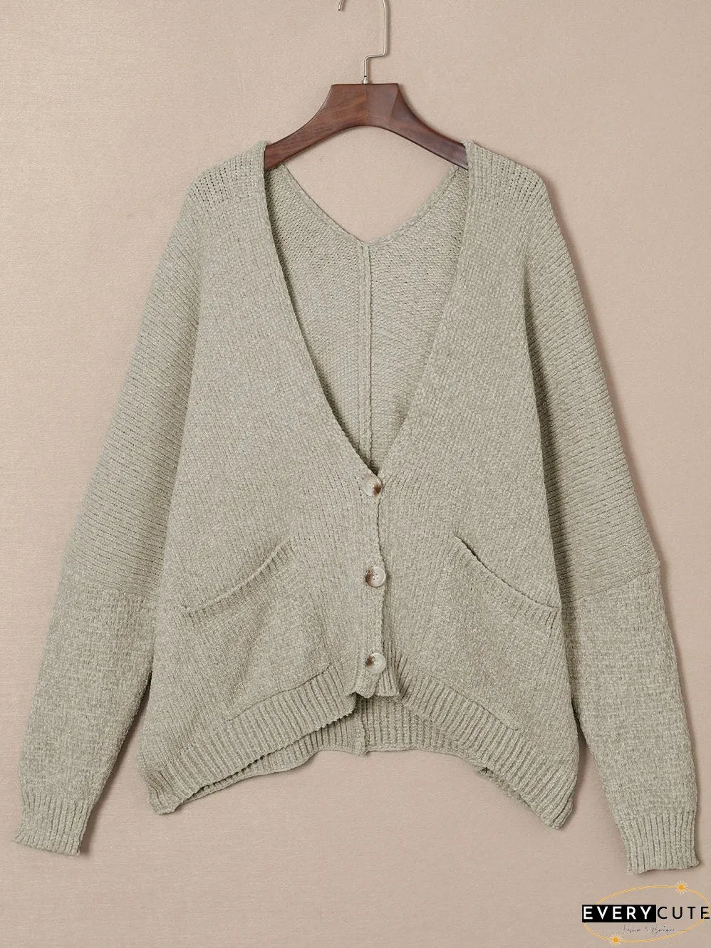 Solid Color Knit Cardigan