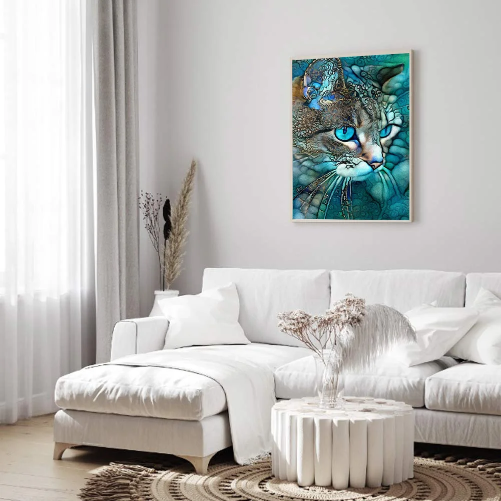 11CT Full Stamped Cross Stitch - Cat(Canvas|36*50CM)