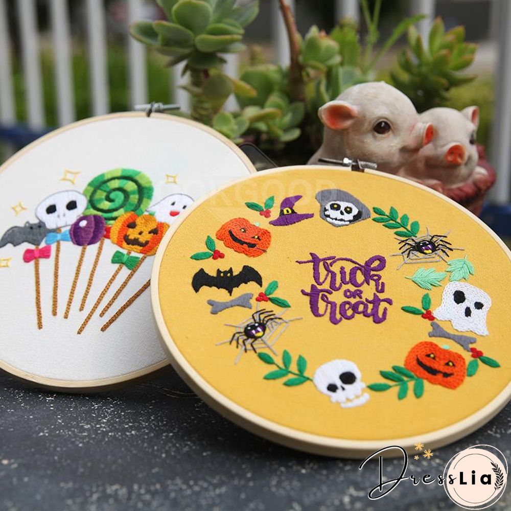 Halloween DIY Embroidery Kit For Home Decor Gift